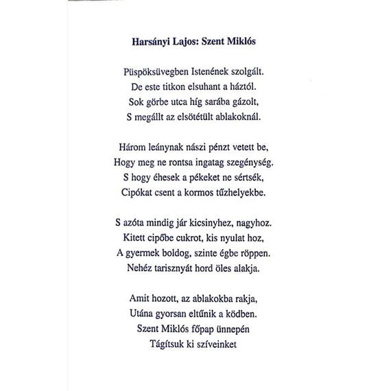 Szent Miklós a jószívű püspök  -  imafüzet ( Ker )