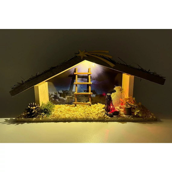 Betlehem ház világító 22x44cm