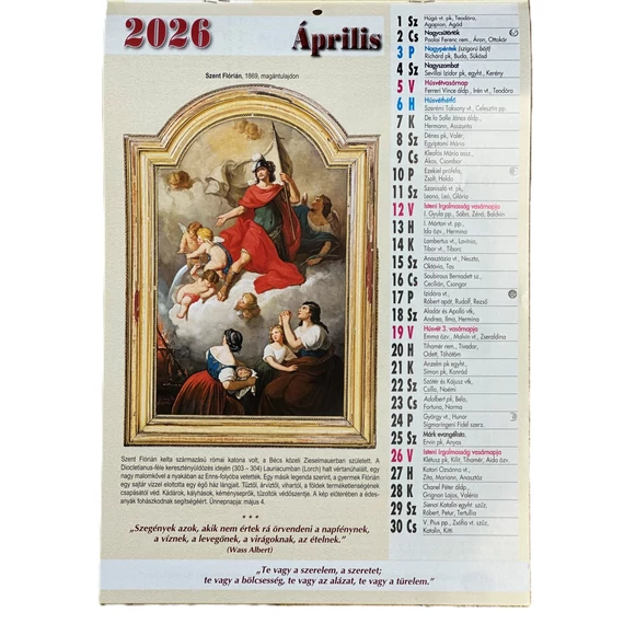 Katolikus Falinaptár (Agapé) 2026