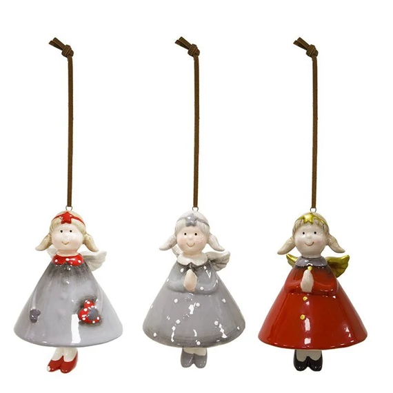 Kerámia csengő angyalka több színben 110005