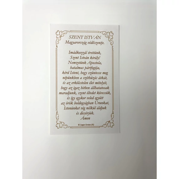Szentkép imával - Szent István