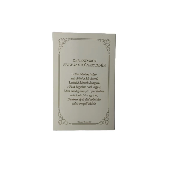 Szentkép imával - Zarándokok engesztelő imája