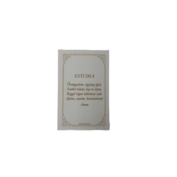 Szentkép imával - Őrangyal Esti Ima