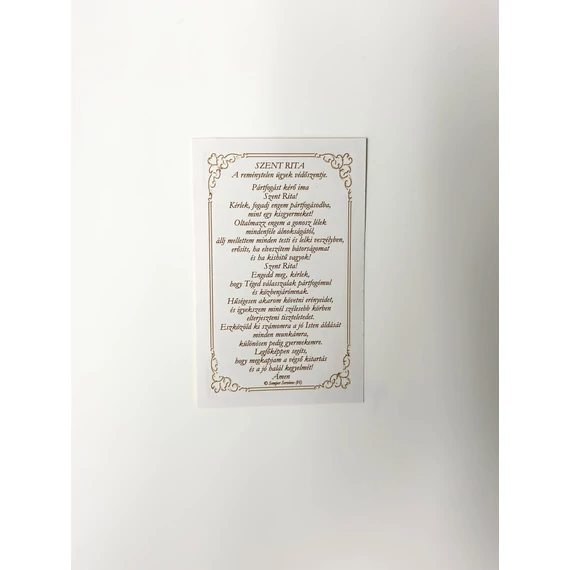 Szentkép imával - Szent Rita