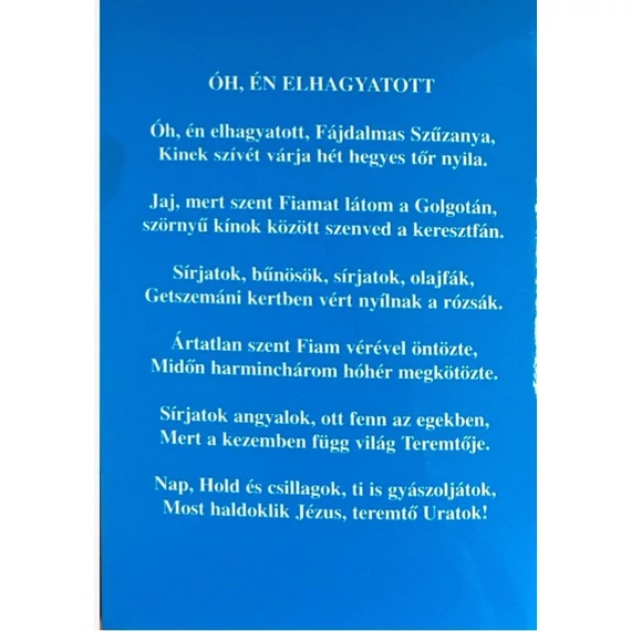 Fájdalmas Szűzanya tisztelete imafüzet (Ker.)