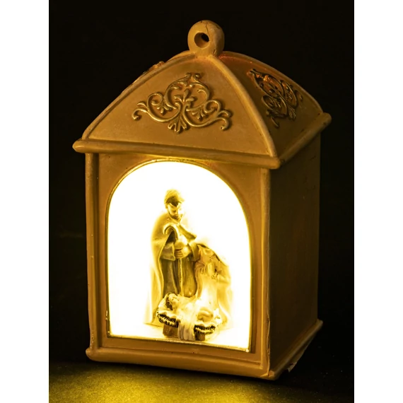 Karácsonyi lámpás Szent Családdal világító 11cm 146702