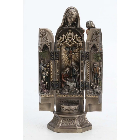 Szobor Antik Mária Gyermekkel poliptichon 20cm