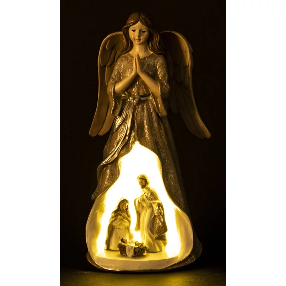 Angyal világító lámpás Szent Családdal