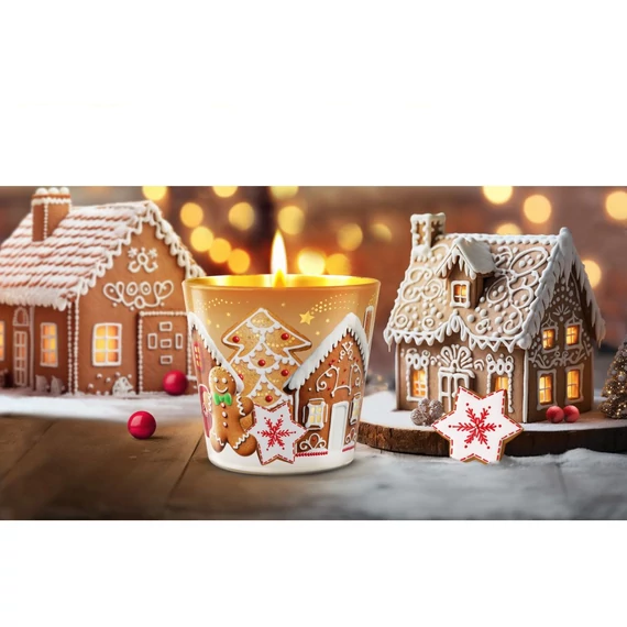 Illatos gyertya üveg pohárban 