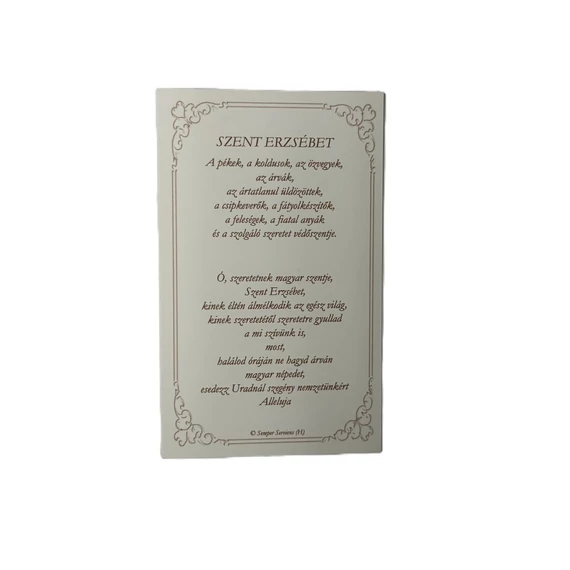 Szentkép imádsággal - Árpádházi Szent Erzsébet