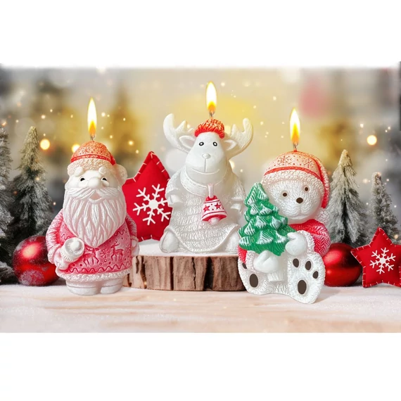 Díszgyertya Téli Barátok 110mm