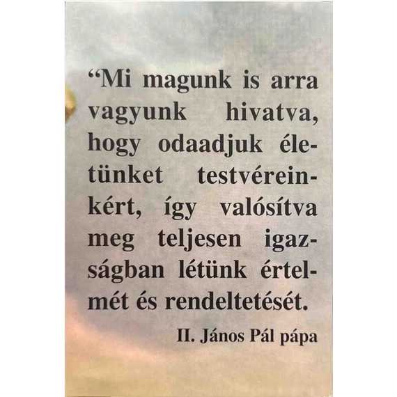 II. János Pál pápa és a szenvedés  -imafüzet