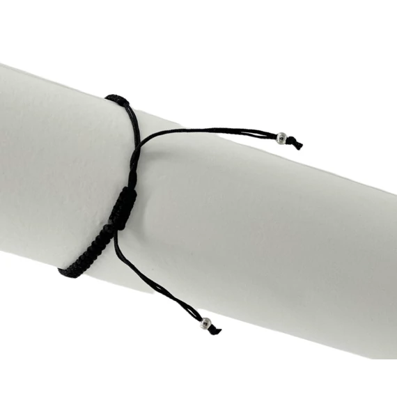 Karkötő fekete makramé bordó/fekete fém kereszttel