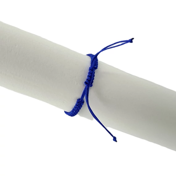 Karkötő makramé kék fém kereszttel