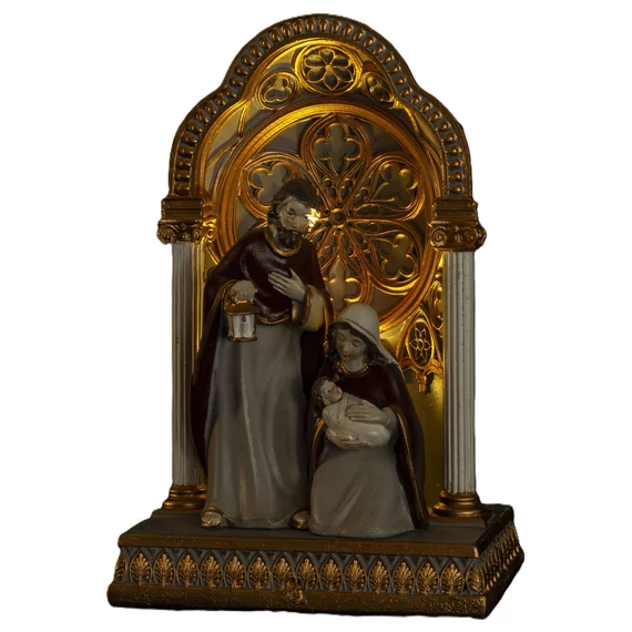 Szent Család aranyozott boltívben VILÁGÍTÓ 23,5cm
