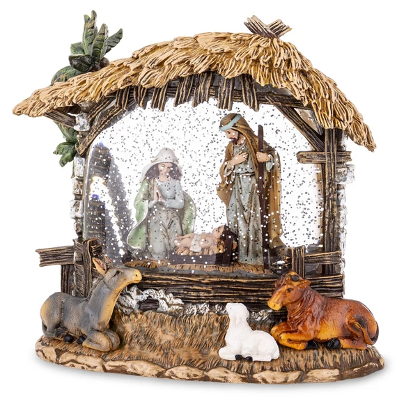 Betlehemi üveggömb LED-es zenélődobozzal